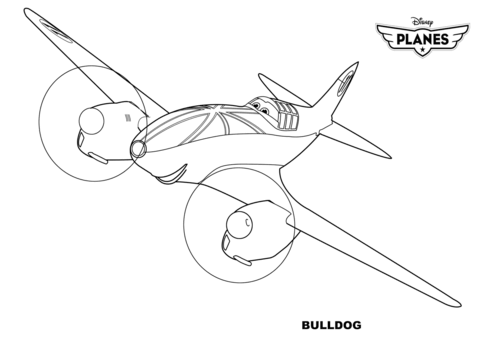 Disney Planes Bulldog Coloring Page